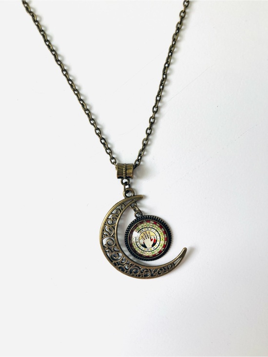 Jewelry - Bronze Crescent Moon Palmistry Pendant Necklace